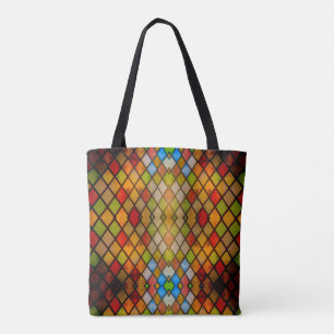 Colorful Stained Glass Bible Study Tote Bag