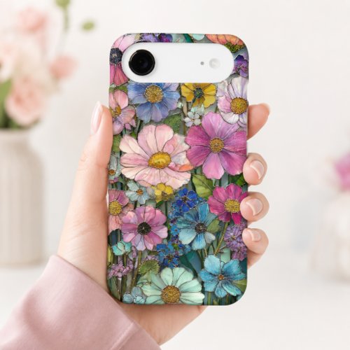 Colorful Stained Glass Botanical Wildflower Art iPhone 17 Air Case