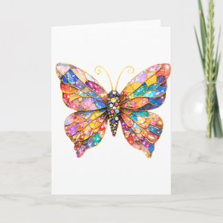 Colorful Stained Glass Butterfly Card