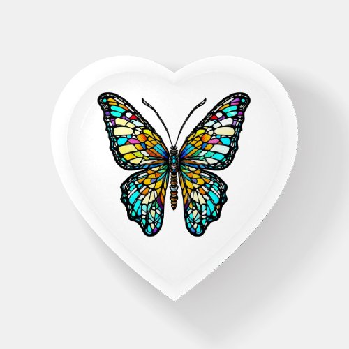 Colorful Stained Glass Butterfly Paperweight