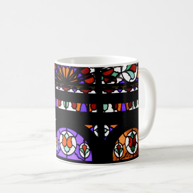 Colorful Stained Glass  Coffee Mug (Front Right)