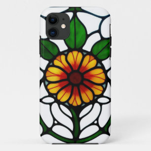 Colorful Stained Glass Depicting Flower iPhone 11 Case