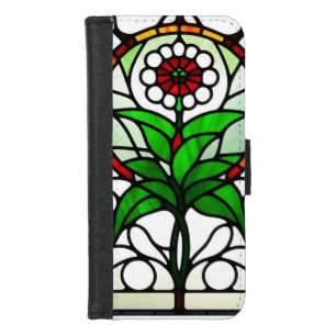 Colorful Stained Glass Depicting Flower iPhone 8/7 Wallet Case