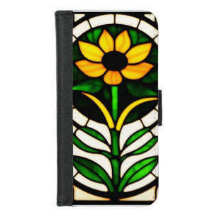 Colorful Stained Glass Depicting Flower iPhone 8/7 Wallet Case