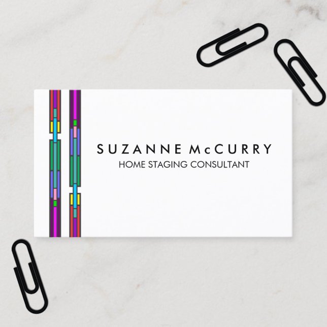 Colorful Stained Glass Design Home Staging Business Card (Creator Uploaded)