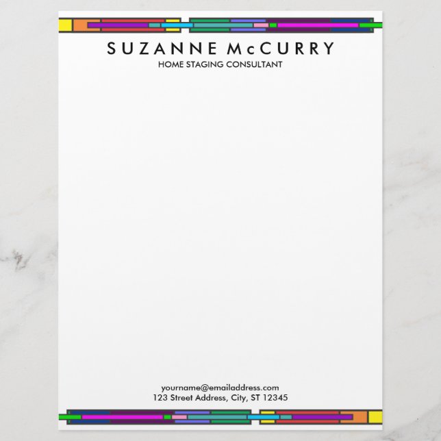 Colorful Stained Glass Design Letterhead (Front)