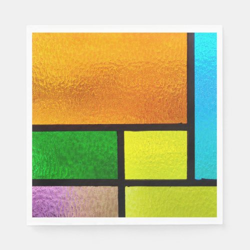 Colorful Stained Glass Design Napkins