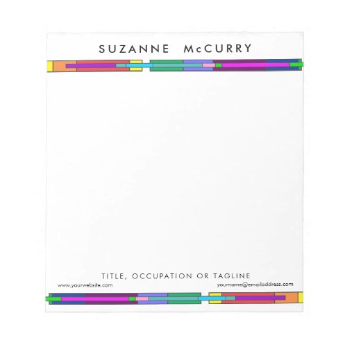 Colorful Stained Glass Design Notepad