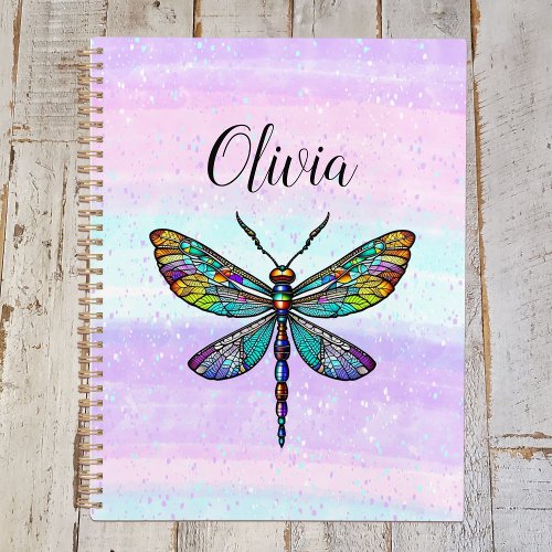 Colorful Stained Glass Dragonfly Wings Planner