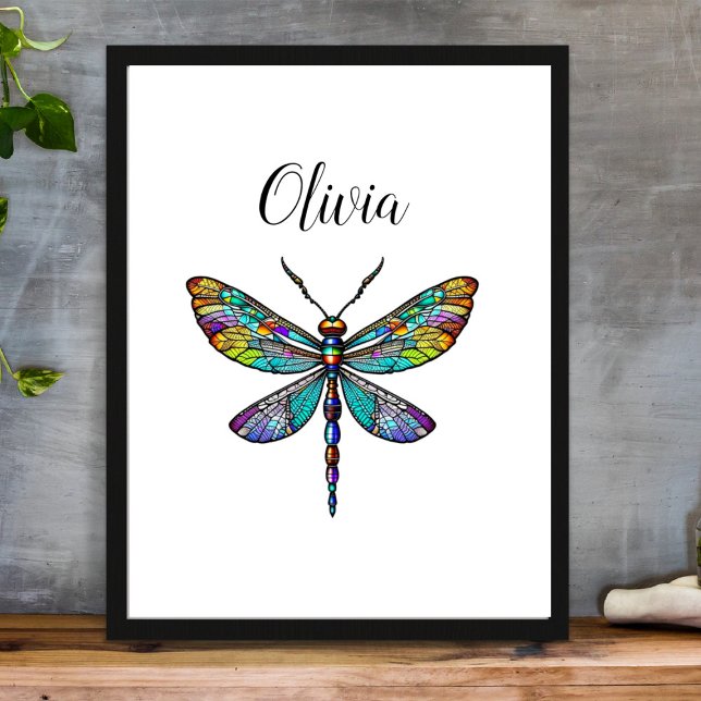 Colorful Stained Glass Dragonfly Wings Poster (Creator Uploaded)