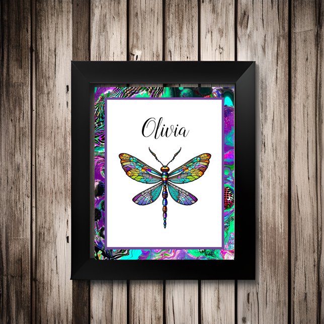 Colorful Stained Glass Dragonfly Wings Poster (Creator Uploaded)