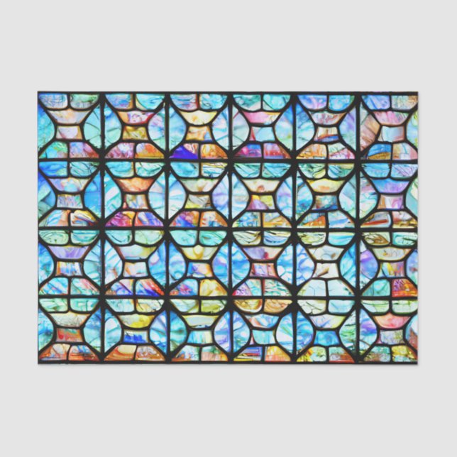 Colorful Stained Glass Effect Decoupage Tissue Pap Paper (Front)