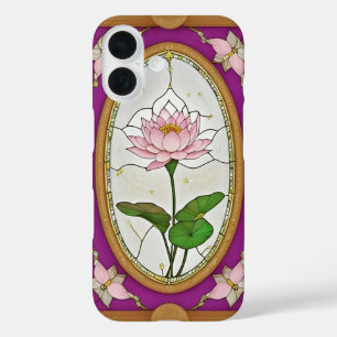 Colorful Stained Glass Floral Design iPhone 16 Case