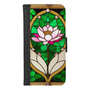 Colorful Stained Glass Floral Design iPhone 8/7 Wallet Case