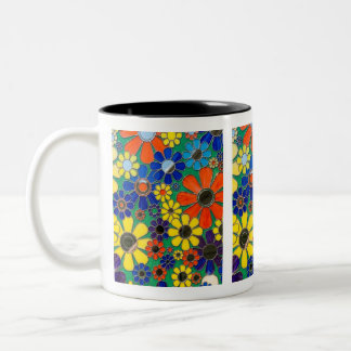 Colorful Stained Glass Floral Mug