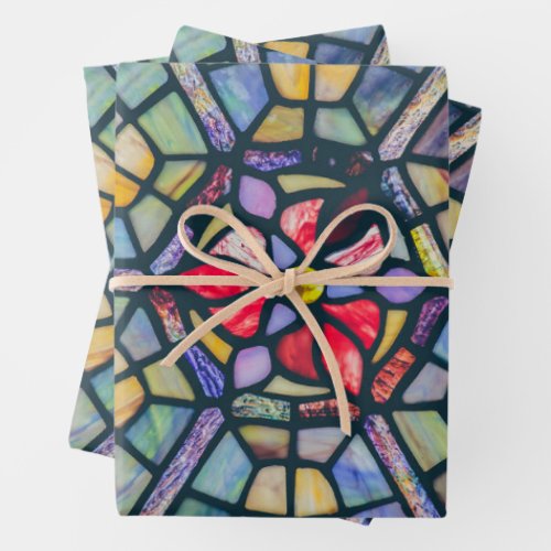 Colorful Stained Glass Geometric Wrapping Paper