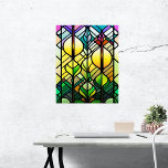 Colorful Stained Glass Illustration Poster<br><div class="desc">A beautiful art nouveau-style digital design that incorporates elements of stained glass and geometric lines. This type of design would be perfect for adding a decorative touch to a room.</div>