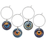 COLORFUL STAINED GLASS LOOK HALLOWEEN EYE BALL WINE CHARM