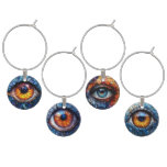 COLORFUL STAINED GLASS LOOK HALLOWEEN EYE BALL WINE CHARM