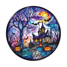 COLORFUL STAINED GLASS LOOK HALLOWEEN SCENES