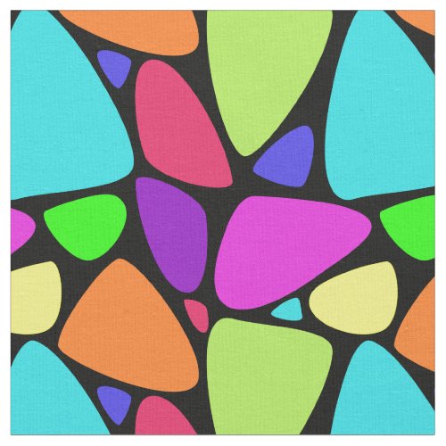 Colorful Stained Glass Look Retro Fabric 