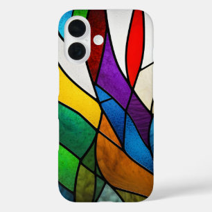 Colorful Stained Glass Mosaic Abstraction iPhone 16 Case