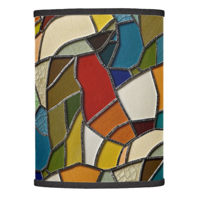 Colorful Stained Glass Mosaic Abstraction Lamp Shade (Front)