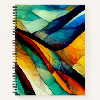 Colorful Stained Glass Mosaic Abstraction Notebook