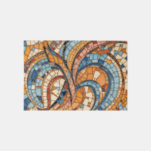 Colorful Stained Glass Mosaic Abstraction Outdoor Rug