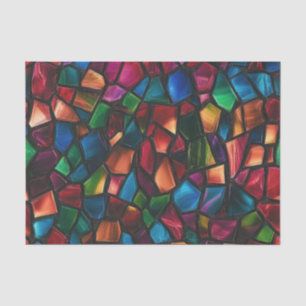 Colorful Stained Glass Mosaic Gem-Like Tissue Paper