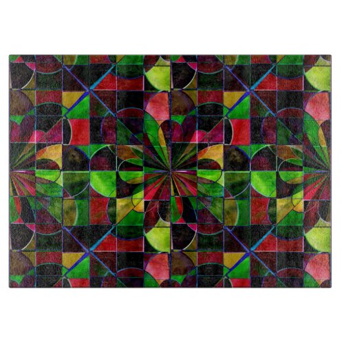 Colorful Stained Glass Mosaic Glass Cutting Board
