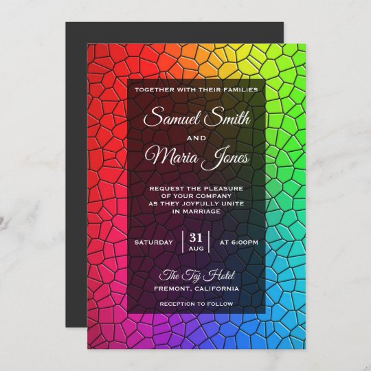 Colorful Stained Glass Mosaic Wedding Invitation | Zazzle.com