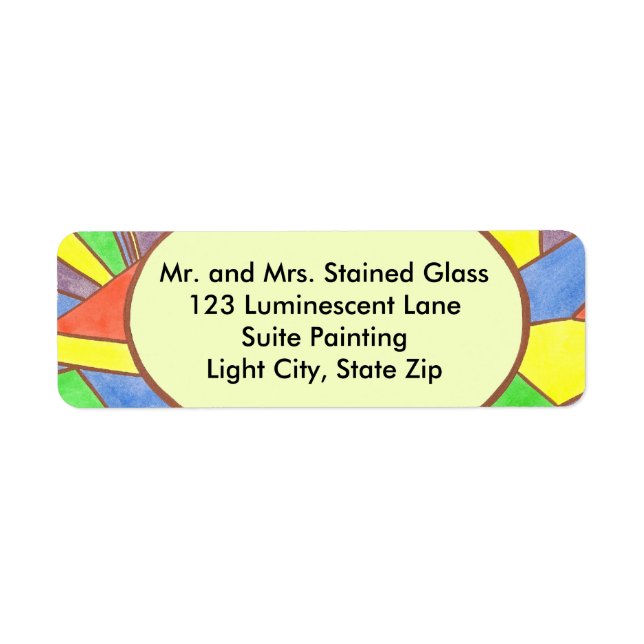 Colorful Stained Glass Painting Address Labels (Front)