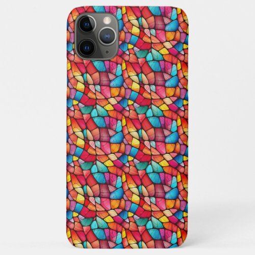 Colorful Stained Glass Pattern background iPhone 11 Pro Max Case