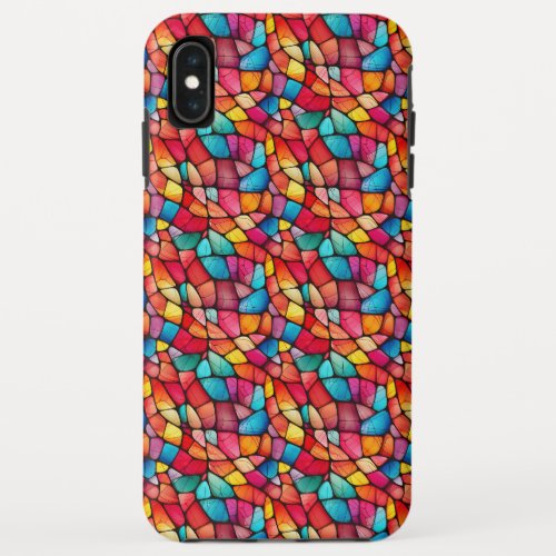 Colorful Stained Glass Pattern background iPhone XS Max Case
