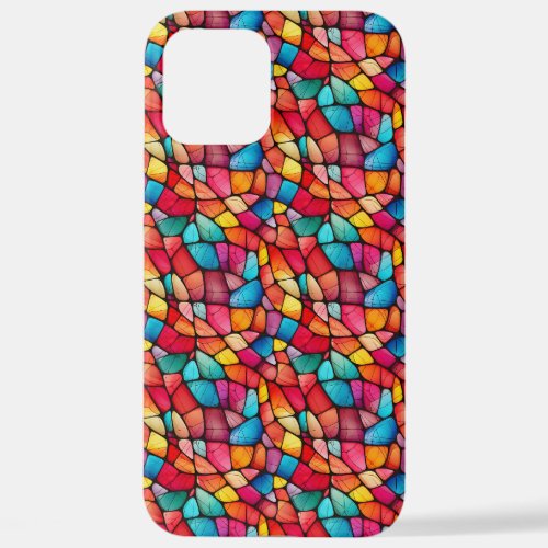 Colorful Stained Glass Pattern background iPhone 12 Pro Max Case