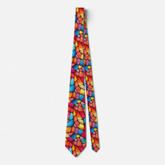 Colorful Stained Glass Pattern background Neck Tie