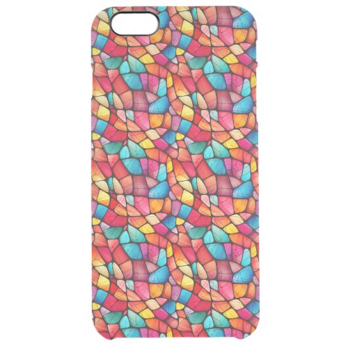 Colorful Stained Glass Pattern background Clear iPhone 6 Plus Case