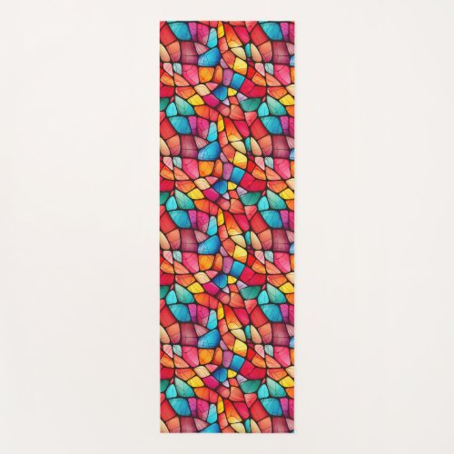 Colorful Stained Glass Pattern background Yoga Mat