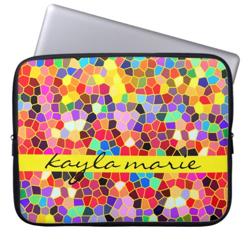 Colorful Stained Glass Rainbow Abstract Mosaic Laptop Sleeve