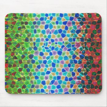 Colorful Stained Glass Texture Mousepad by Pick_Up_Me at Zazzle