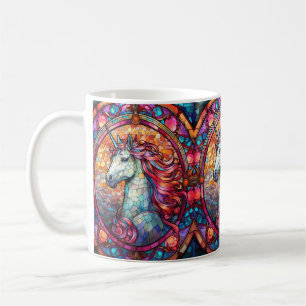 Colorful Stained Glass Unicorn Coffee Mug