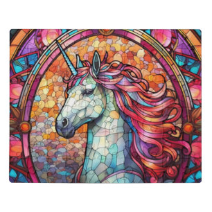 Colorful Stained Glass Unicorn Jigsaw Puzzle