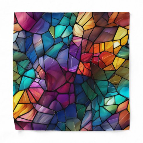 Colorful Stained Glass Vivid Flashy Bandana