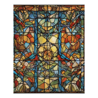 Colorful Stained Glass Window Film Poster
