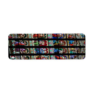 Colorful Stained Glass Window Label