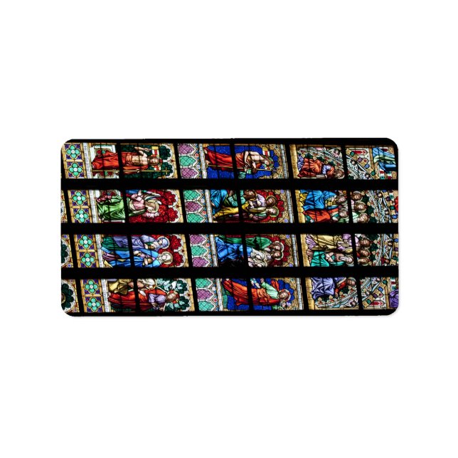 Colorful Stained Glass Window Label (Front)