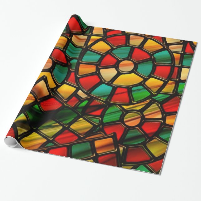 colorful stained glass wrapping paper (Unrolled)