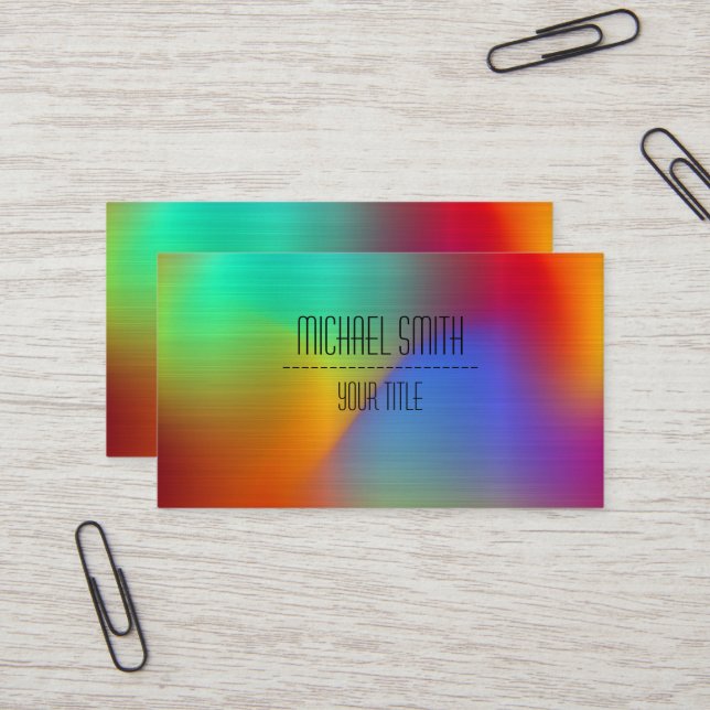 Colorful Stainless Steel Metal Business Card (Front/Back In Situ)