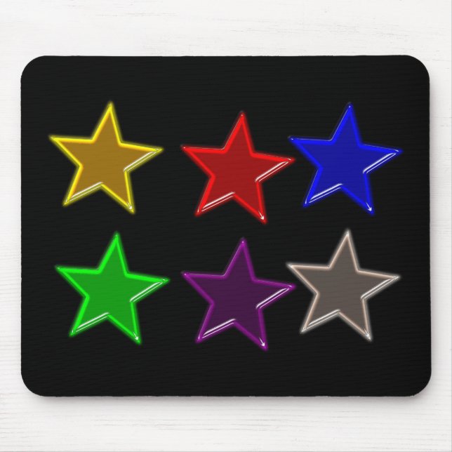 Colorful star buttons mouse pad (Front)